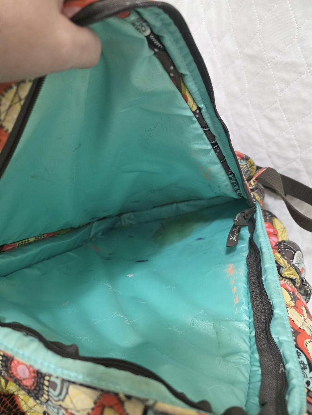 Vera Bradley Backpack Flower Shower Print Quilted Retired Rare - Picture 5 of 5